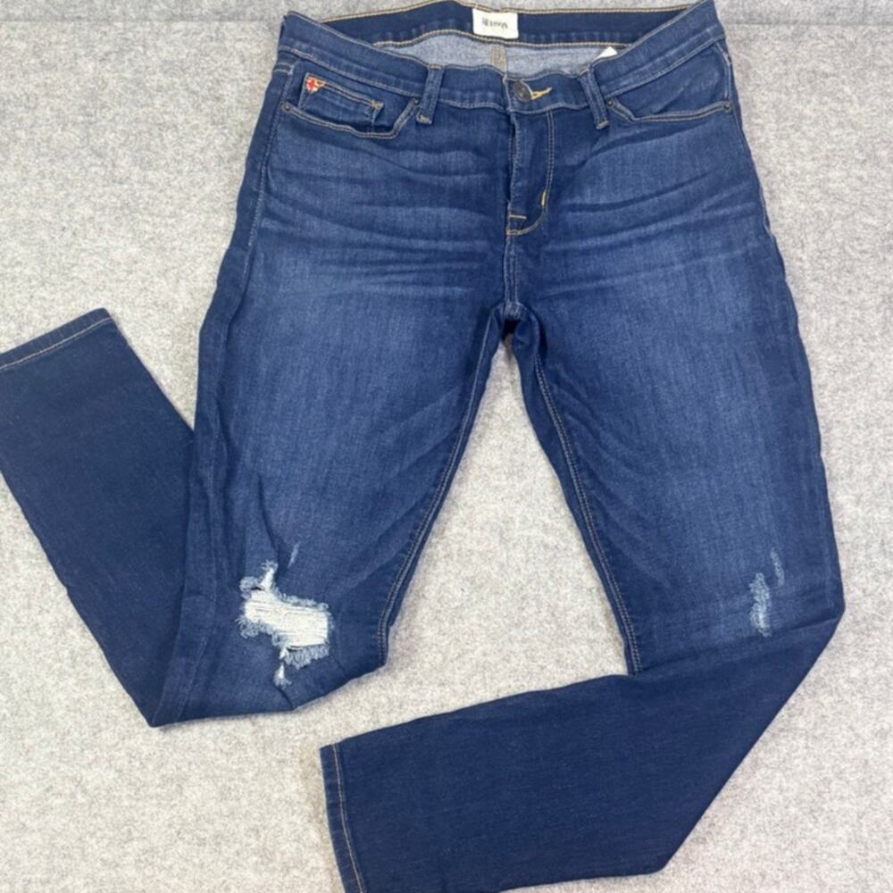 Hudson Krista Super Skinny Jeans Womens Dark Wash Distressed Stretch Denim 28